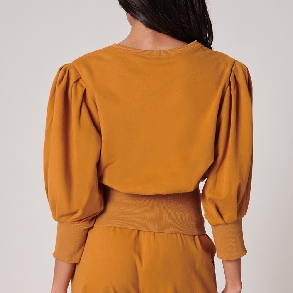 NWT Sugar + Lips Deanna Lantern Sleeve French Terry Top - Picture 2 of 9